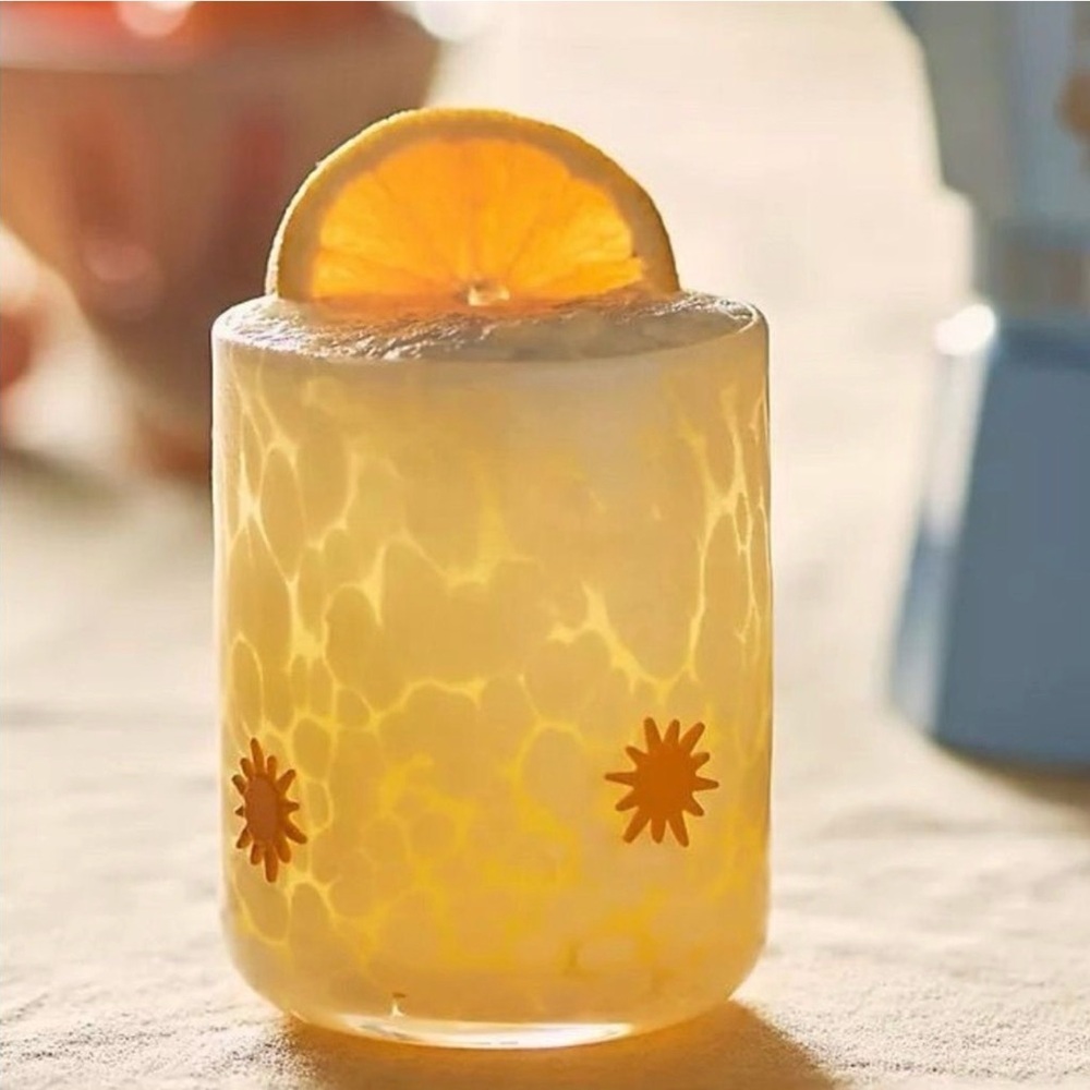 NEW Anthropologie The Confetti Icon Juice Glass, Sun - Picture 2 of 3